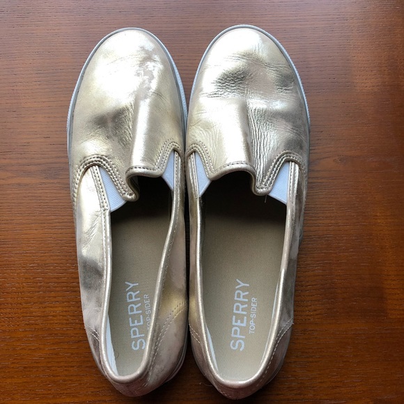 Gold Sperry Slip-Ons - Picture 4 of 8